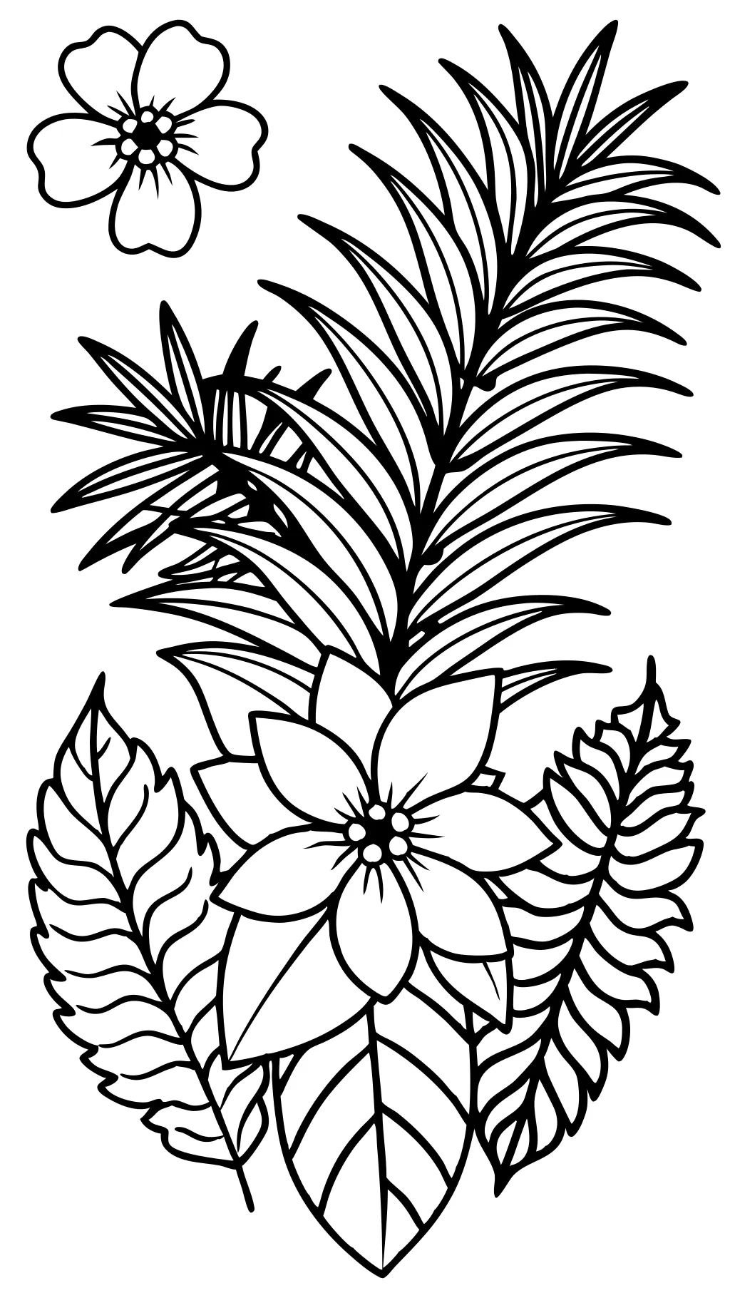 coloriage de feuille de palmier